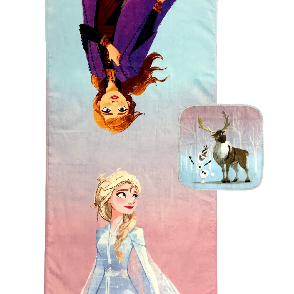 REDUCED!! NWT Frozen 2 Piece Bath Towel Wash Cloth Set
